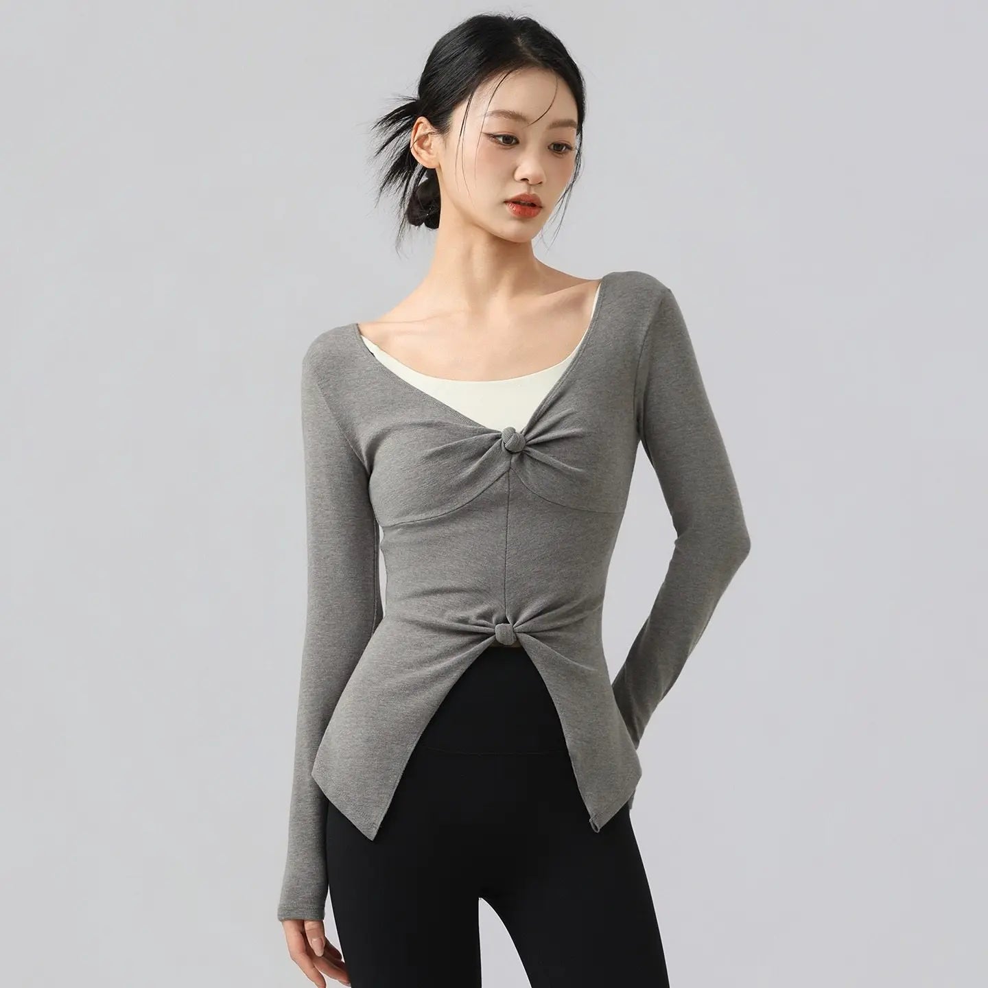 Yoga Clothes for Women Long-sleeved Shirts Gym Tight Running Training Pilates Fitness Clothes Slimming Sports Yoga Tops Clothing