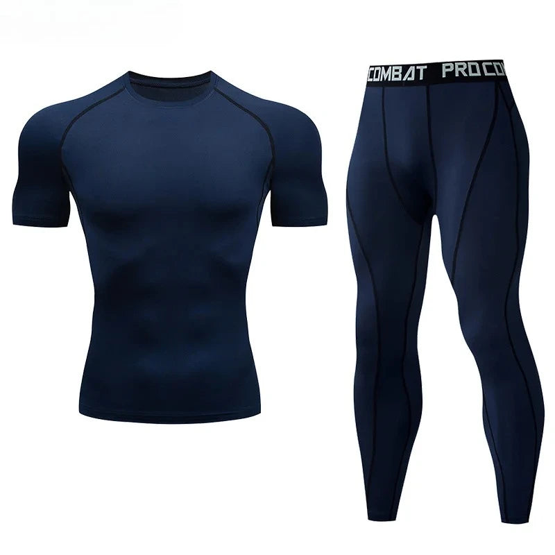Men's compression sportswear GYM tight fitting sports suit exercise jogging MMA fitness sports suit