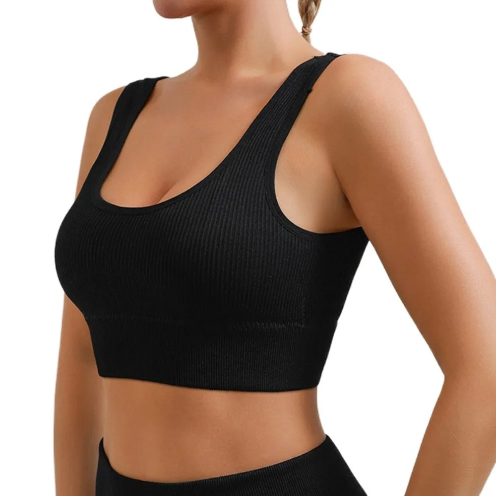Running Underwear Seamless Sports Bra Shockproof Comfortable Fitness Vest Breathable Moisture-Wicking Yoga Underwear Gym