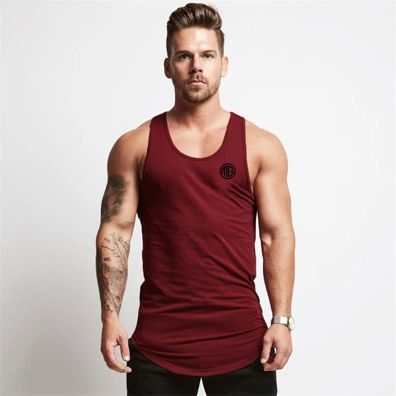 Mens Fitness Sports Sleeveless T-shirt Comfortable Sweatshirt Workout Clothing Cotton Running Vests Summer Gym Tank Tops