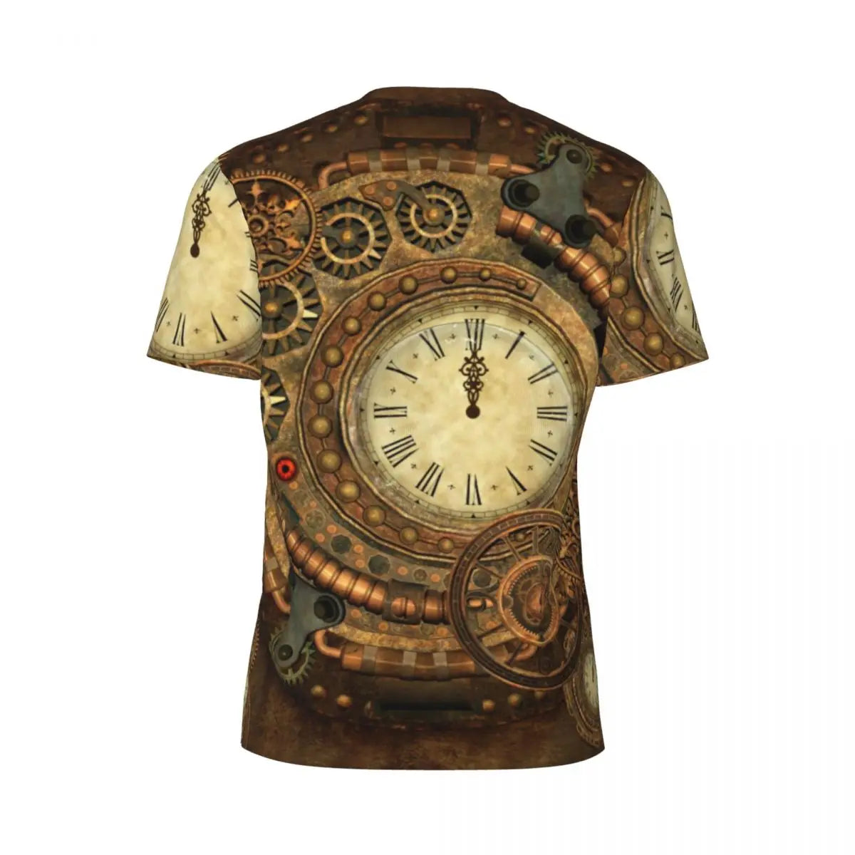 Gym T Shirt For Men Steampunk Design T-Shirts Fashion Wonderful Clockwork Vintage Summer Tees O Neck Streetwear Design Tops