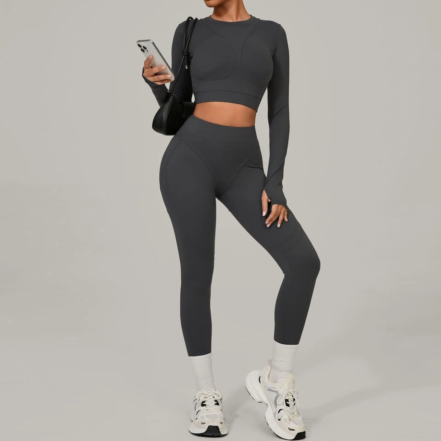 Seamless Yoga Sets Sports Fitness High Waist Hip Lift Tight Breathable Tracksuit Workout Clothing Gym Leggings Suit for Women