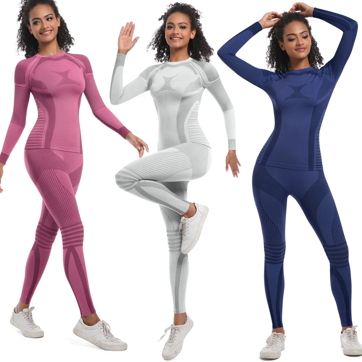 Women Girl Skiing Underwear Set Fitness Workout Thermal Gym Ski Snowboarding Sport Running Hiking Jogging Yoga Exercise Suit A84