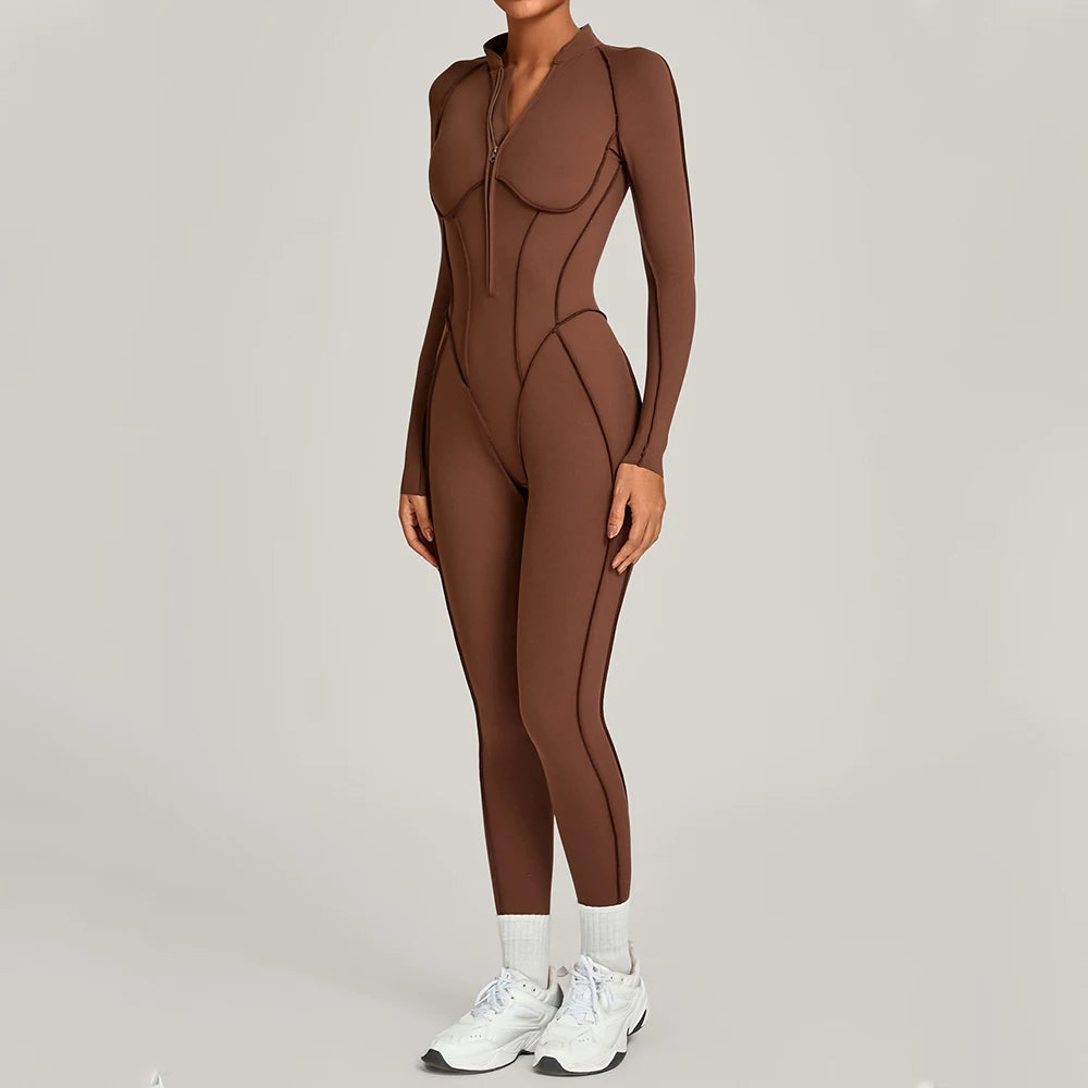 Yoga Suit Yoga Bodysuit Gym Set Women Sportswear Fitness Long Sleeve Sports Jumpsuit Female Workout Clothes One-piece Tracksuits