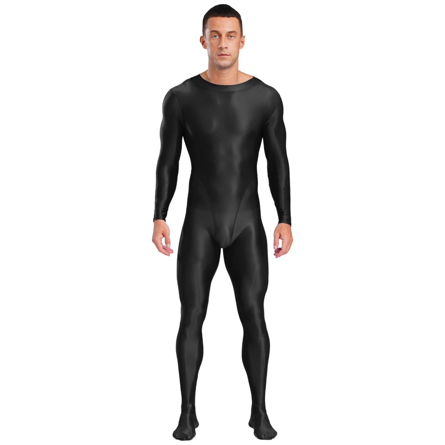 Gymnastics Wrestling Slim Fit Sport Jumpsuits Men Ling Sleeve Footed Body Legging Breathable Workout Gym Costumes Accessory