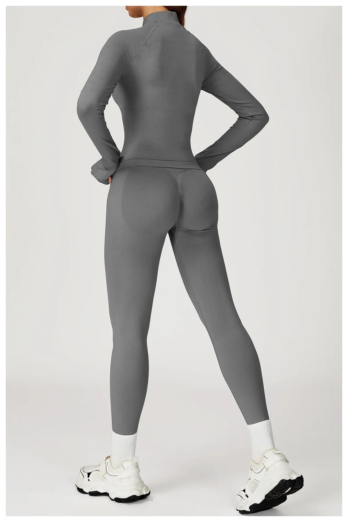 Seamless 2 Pieces Yoga Suit Sports Outfits Women Gym Set Women Tracksuit Running Workout Long Sleeve Sports Shirt Yoga Clothing