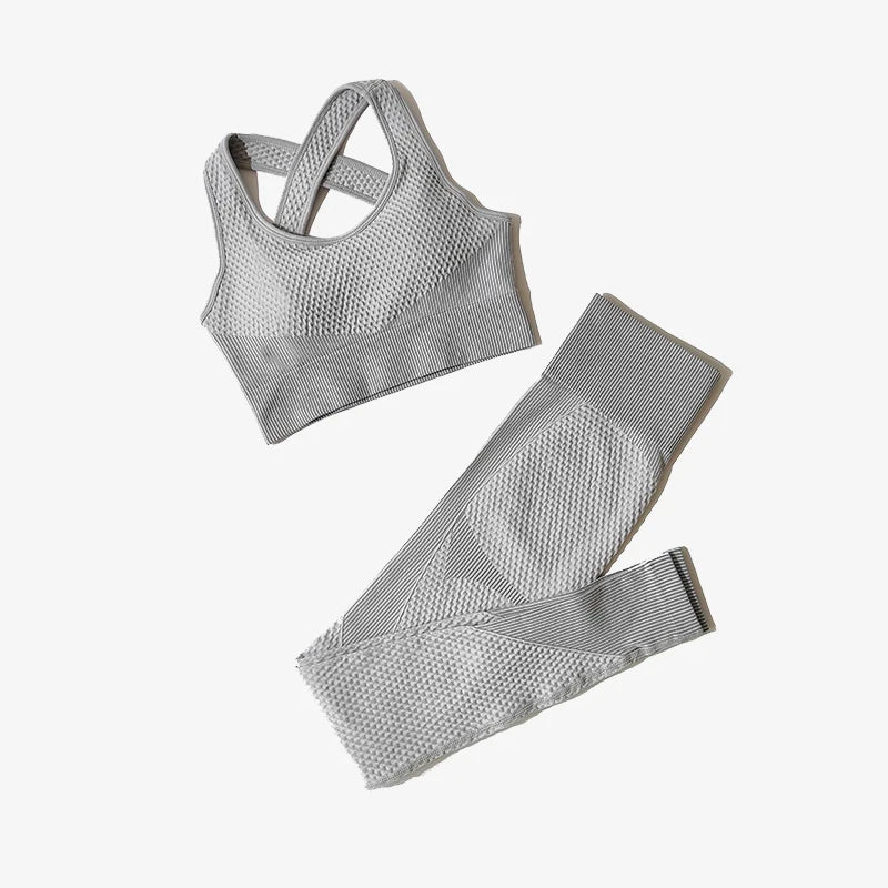 High Waist Leggings+Sport Bra Women Seamless Yoga Set Fitness Clothing Gym Suits Workout Clothes Woman Jogging Sportwear