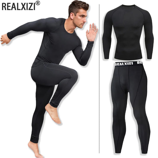Men's Compression Sportswear Suit Running GYM Tight Clothes Yoga Sets Male Jogging Quick-drying Clothing Tracksuit Fitness Set