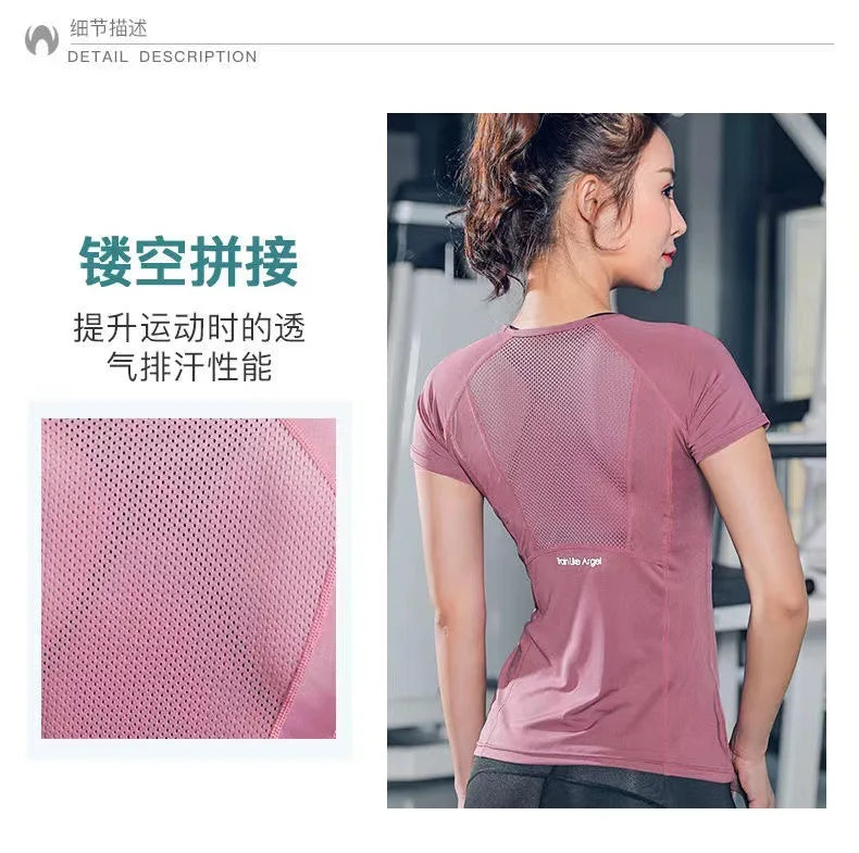 1 PCS Outdoor Sports Shirt Ladies Sportswear Running Jogging Yoga Wear quick dry Woman Seamless short sleeve Gym T-Shirt Tops