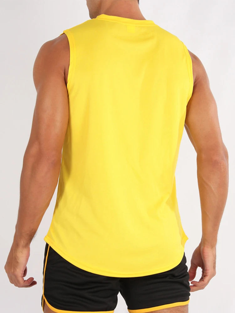 2025 Summer  Men's Sleeveless Fitness Vest New Running Gym Sportswear Printed Men's Clothing for Fitness And Running