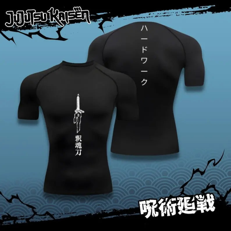 Compression Shirt Sportswear Gymwear Gym Jujutsu Kaisen Compressions Anime Fushiguro Gym Clothing Zenin Anime Gym Muscles