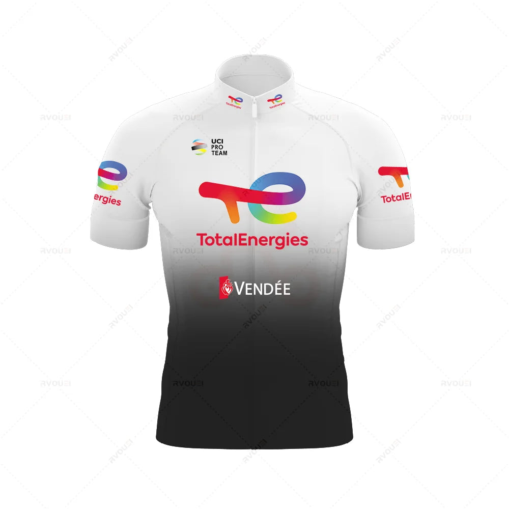 Cycling Clothing Sets for Men, Breathable Anti-UV Bicycle Wear, Short Sleeve Bike Jersey, Summer, New, Total Energies, 2025