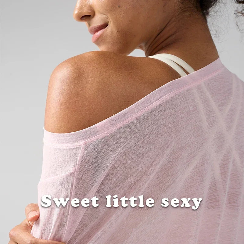 Women's Fitness Sports T-shirt Summer Loose Short Sleeve Quick Drying Gym Running Top Female Leisure Clothing👚