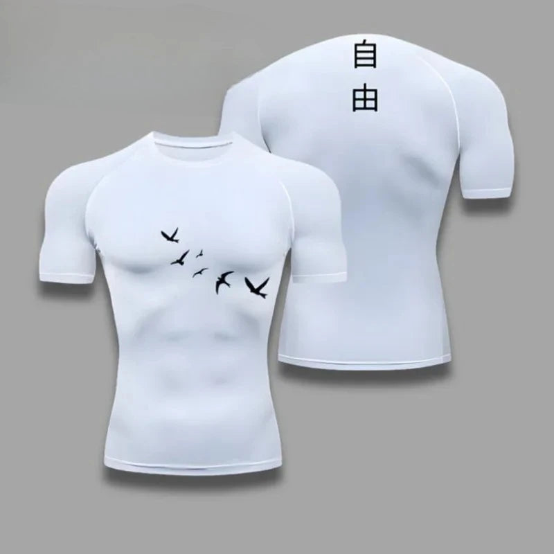 Gymwear Gym Sportwear Clothing Compression Shirt Muscle for Men Merch Absorbing Comfortable Tight Fashion Quick Drying Gym Fit