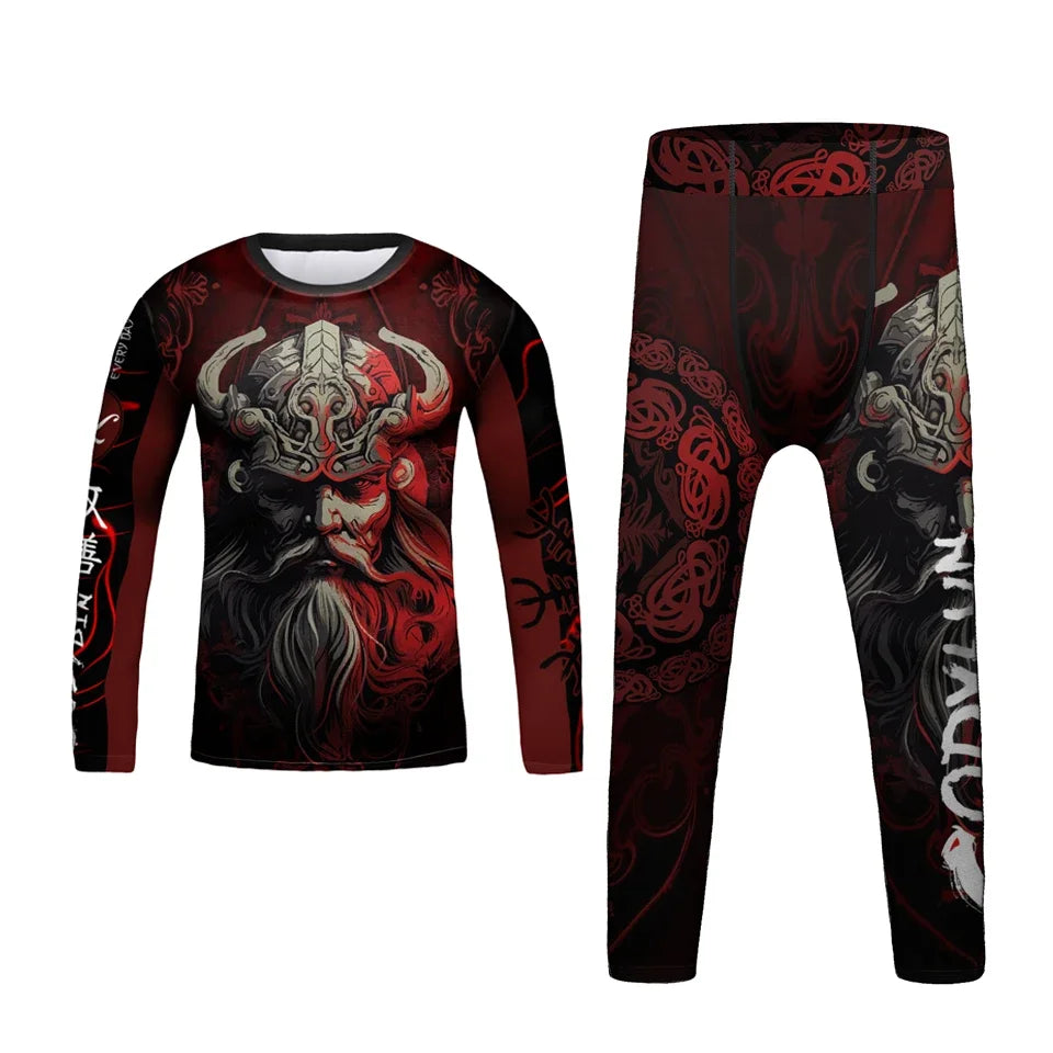 Kids Gym Clothing Tracksuit MMA BJJ Jiu Jitsu Rashguard Quick Dry Boy Children Boxing Sport Suit Running Set Training Sportswear