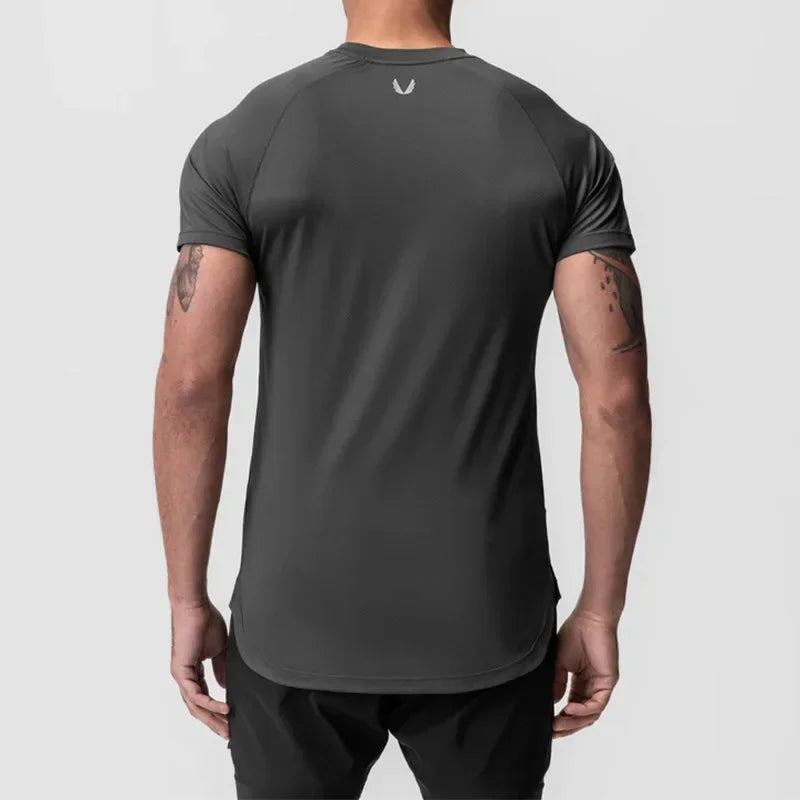 Gym Mens Summer Casual Skinny Compression T-Shirt Short Sleeve Tee Man Fitness Quick Dry Sport Sweatshirt Tops Workouts Clothing