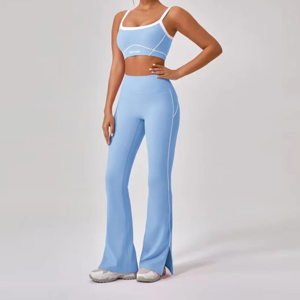 Yoga Set 2 Pieces Workout Outfits Fitness Sportswear Gym Tracksuit High Waist Leggings Sports Bra Wear Women Cycling Set