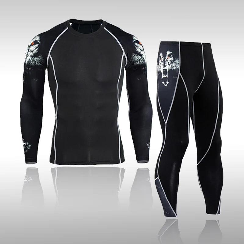Men's Compression Sport Suits Gym Tights Training Clothes Workout Jogging Set Running Rashguard Tracksuit Sportswear For Men