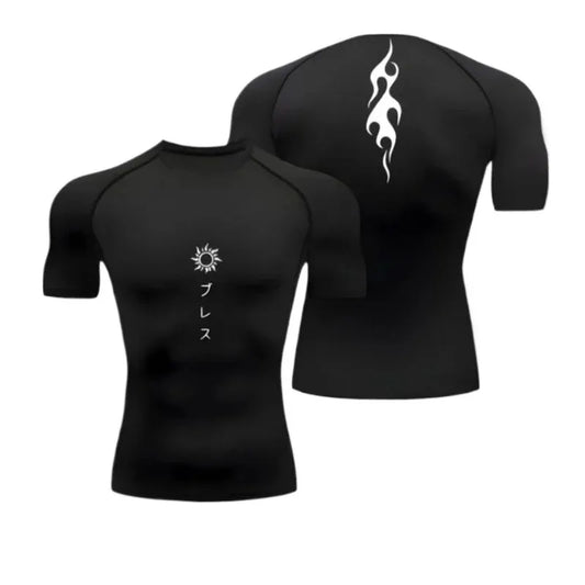 Men's sportswear gym tight fitting shirt muscle shirt running breathable quick drying top