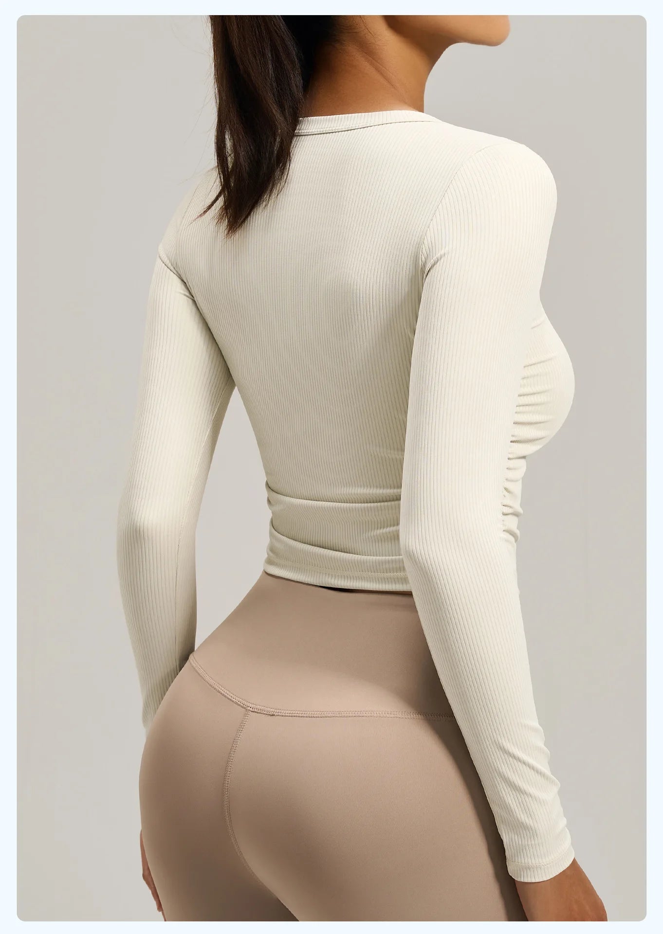 Yoga Top Women Pleated Gym Sports Shirts Breathable Slim Long Sleeve Yoga Wear Pilates Shirt High Elastic Workout Fitness Top