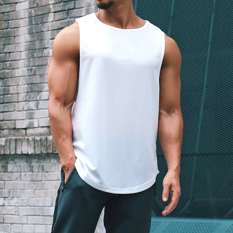 Men's Clothing Bodybuilding Gym T-shirts for Men Basketball Man Sleeveless Shirt T-shirt Vest Summer Clothes Tops Tees