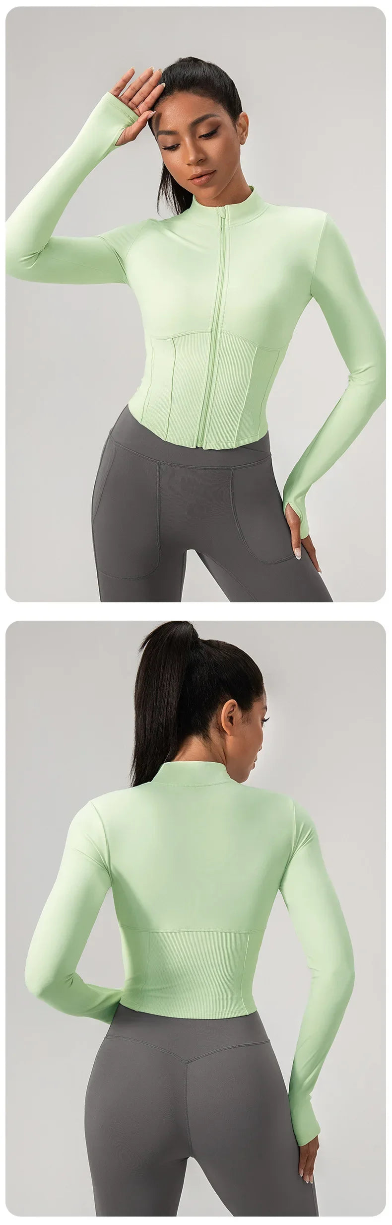 Yoga Suit Women Gym Set Long Sleeve Zipper Sport Women Tracksuit Running Workout Sportswear Female Sports Shirt Slim Fit