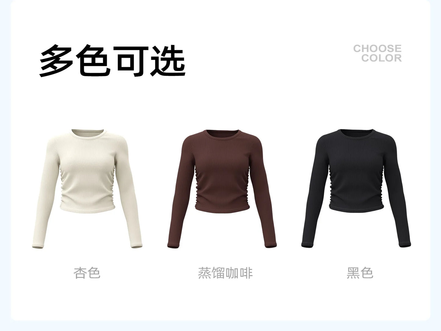 Yoga Top Women Pleated Gym Sports Shirts Breathable Slim Long Sleeve Yoga Wear Pilates Shirt High Elastic Workout Fitness Top