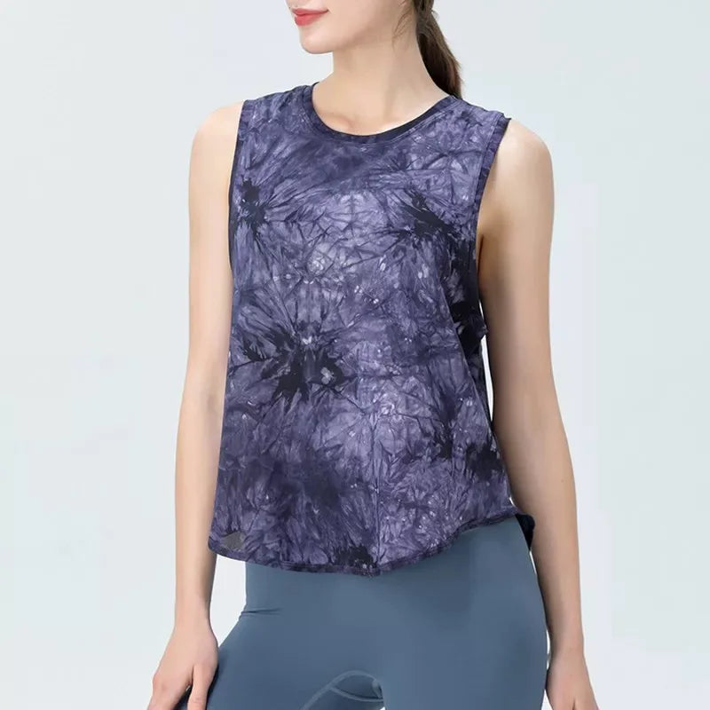 Sports Vest Women's Quick Dry Loose Running Gym Top Sleeveless Beautiful Back Wear Mesh T-Shirt Smock Yoga Wear