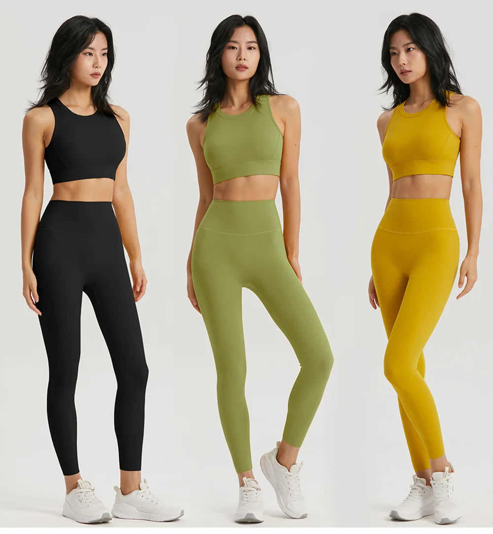 Women Sportswear Yoga Set 2 Piece Gym Outfits Fitness Hollow Out Sports Bra and Leggings Suit Workout Clothes for Women Yoga Set