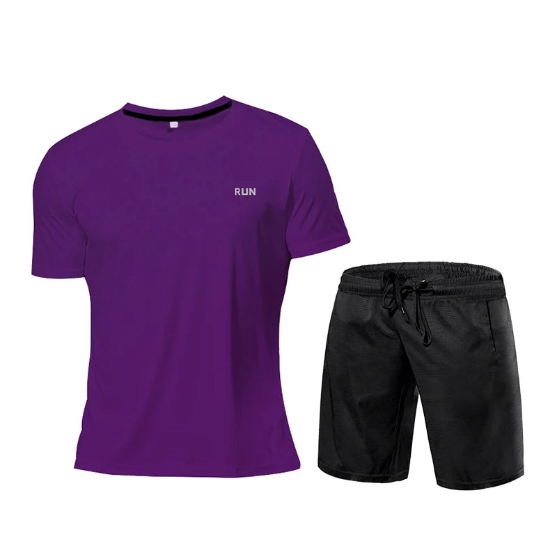 Men's Sportswear Tracksuit Gym Compression Clothing Fitness Running Set Athletic Wear T Shirts Ropa Deportiva Hombre Camisetas