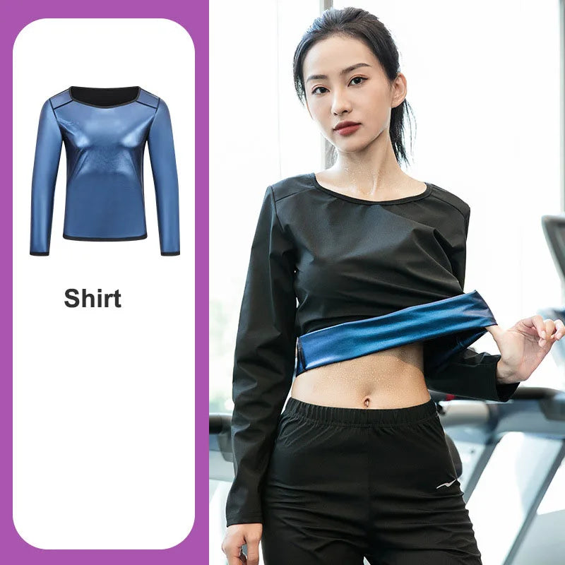 Sauna Suit Men Anti Rip Sweat Suits Gym Boxing Workout Jackets Waist Vest Trainer Workout Exercise Fitness Gym Long Sleeve Shirt