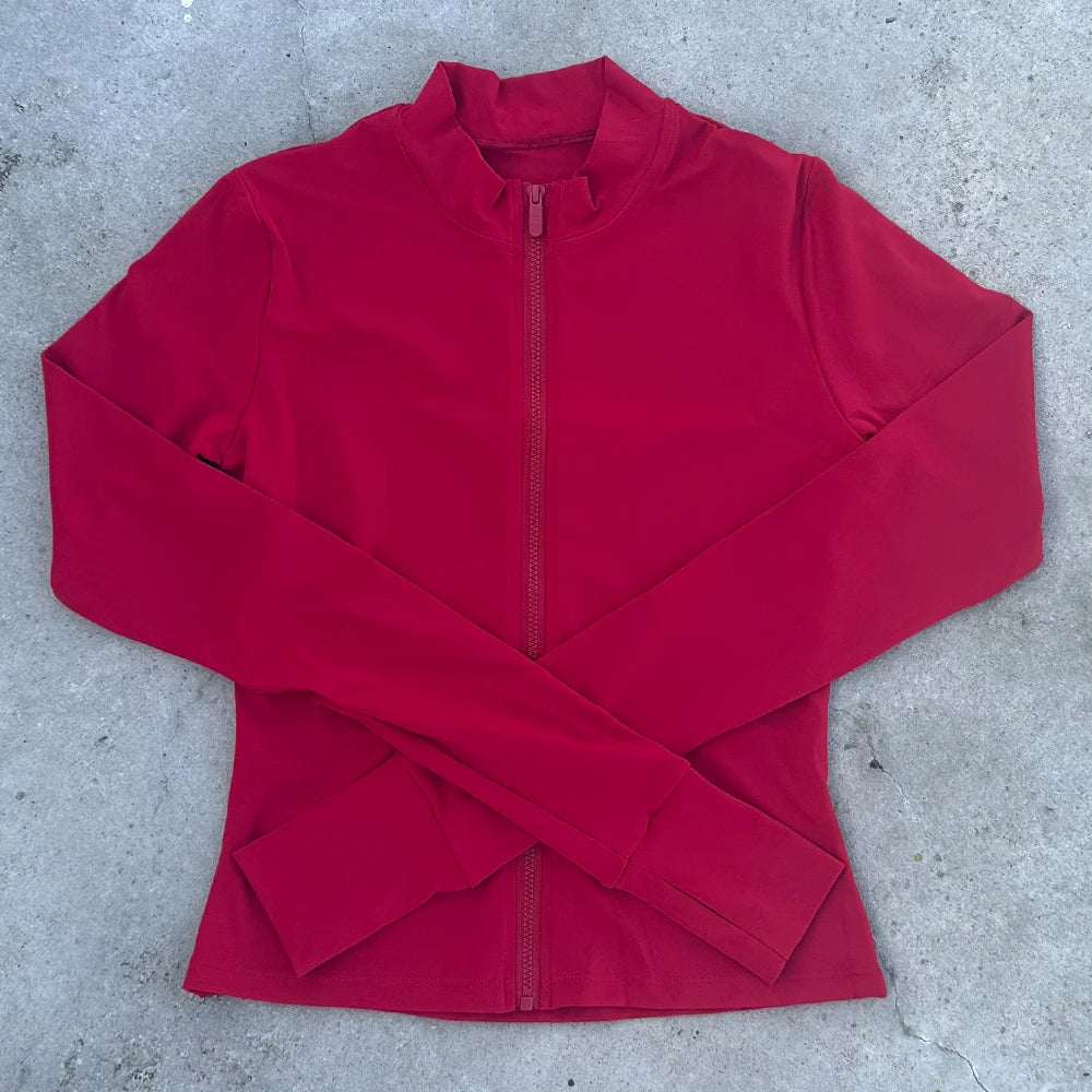 Women Sport Jacket Long Sleeve Shirt Workout Coat Gym Training Clothing Yoga Sportswear