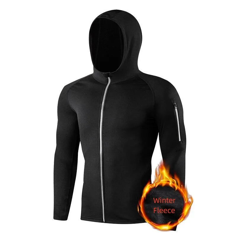 Men's Fitness Sportswear Winter Running Jacket Tight Wear Sport Top Coat Gym Clothing Sweatshirt Training Running Jersey Outfits