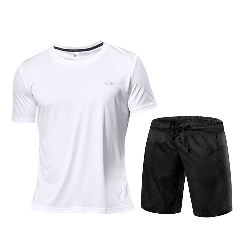 Men's Sportswear Tracksuit Gym Compression Clothing Fitness Running Set Athletic Wear T Shirts Ropa Deportiva Hombre Camisetas