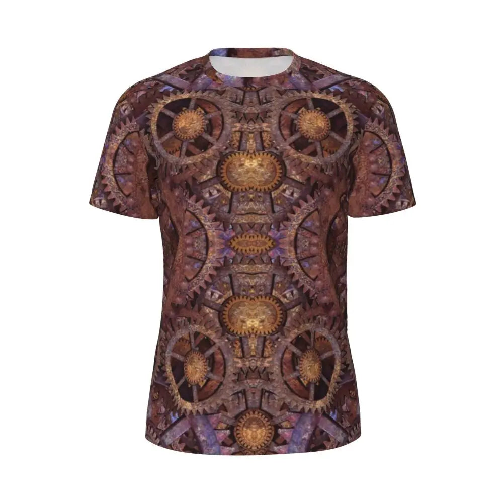 Gym T Shirt For Men Steampunk Design T-Shirts Fashion Wonderful Clockwork Vintage Summer Tees O Neck Streetwear Design Tops
