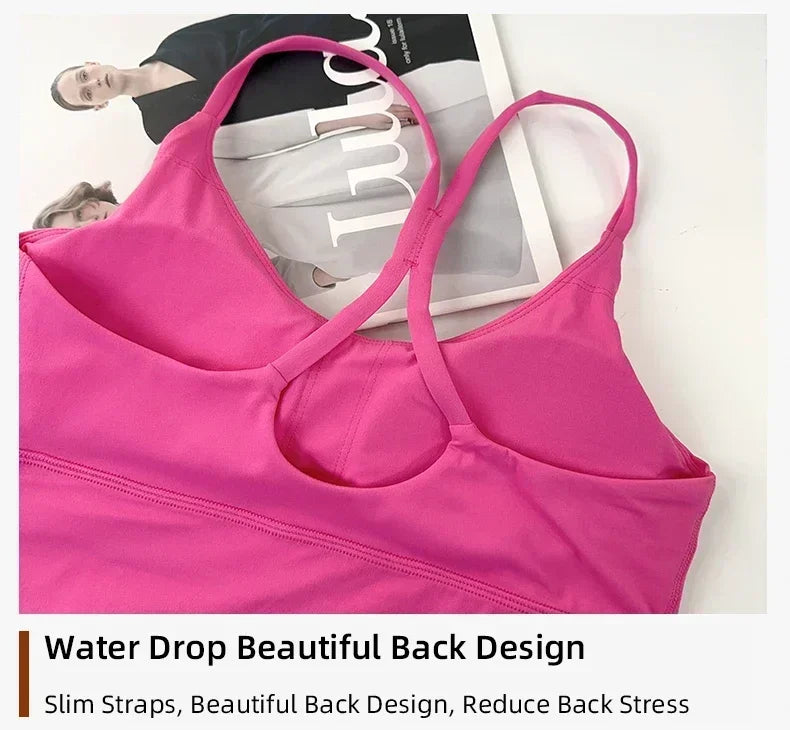 2 Piece Yoga Set Sportswear Fitness Suits Sexy Cross back Yoga Tops Elasticity High Waist Leggings Running Sports Clothing👚👍️