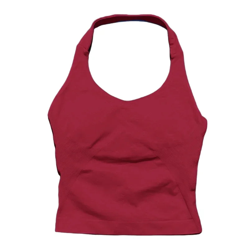 Woman  Yoga Clothing Backless Tank Tops Gym Vest  Push Up Sport Bras Running Vest Workout Tops Activewear Exercise Fitness