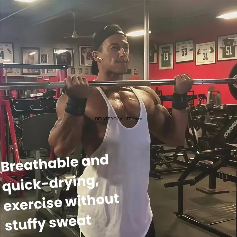2025 Men's Clothing Bodybuilding and Fitness Stringers Athletic Training Vest Gym Men's Sportswear Workout Vest Muscle