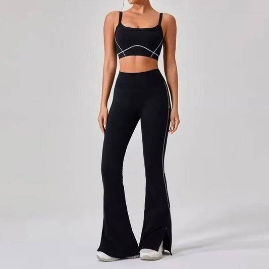 Yoga Set 2 Pieces Workout Outfits Fitness Sportswear Gym Tracksuit High Waist Leggings Sports Bra Wear Women Cycling Set