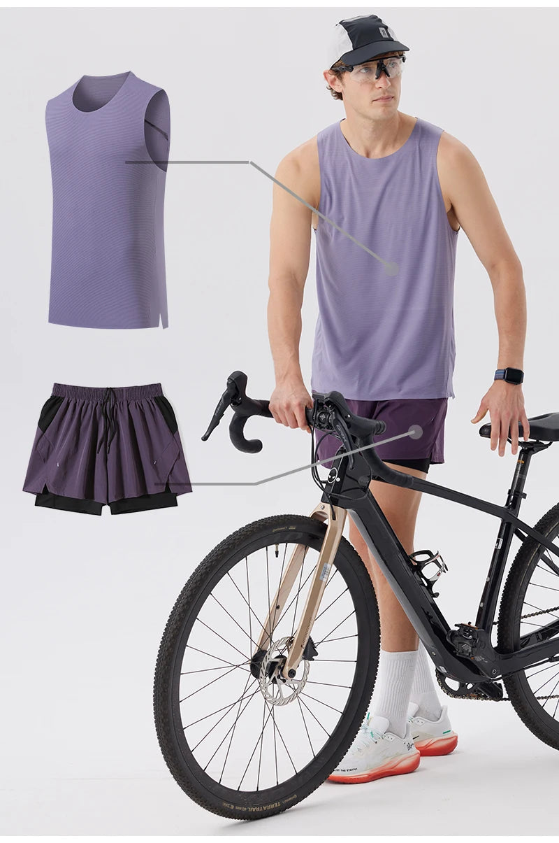 Men's Running Shorts Gym Sports Fitness Training Jogging Sportswear Breathable Quick-Dry Compression Workout Clothing