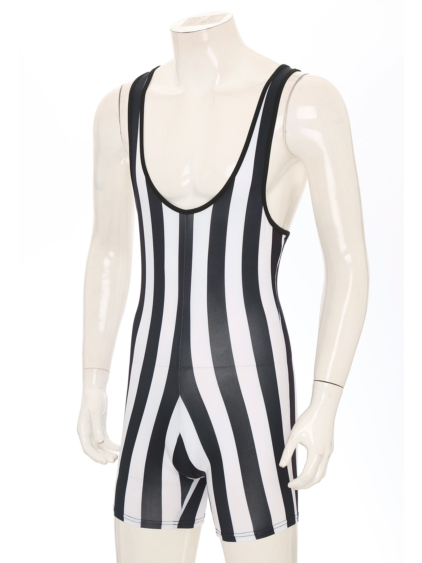 Men's Swimwear Gym Sports Yoga Gymnastics Leotard Bodysuits Striped Jumpsuit Swimming Suits Workout Wrestling Singlet Bodysuit