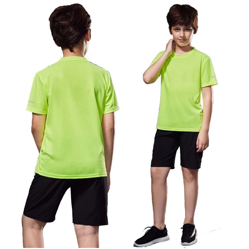 Children's Sportswear 2025 Summer Running Sportswear Boys Quick Dry Two-Piece Set Gym Clothing Fitness Suits With Shorts