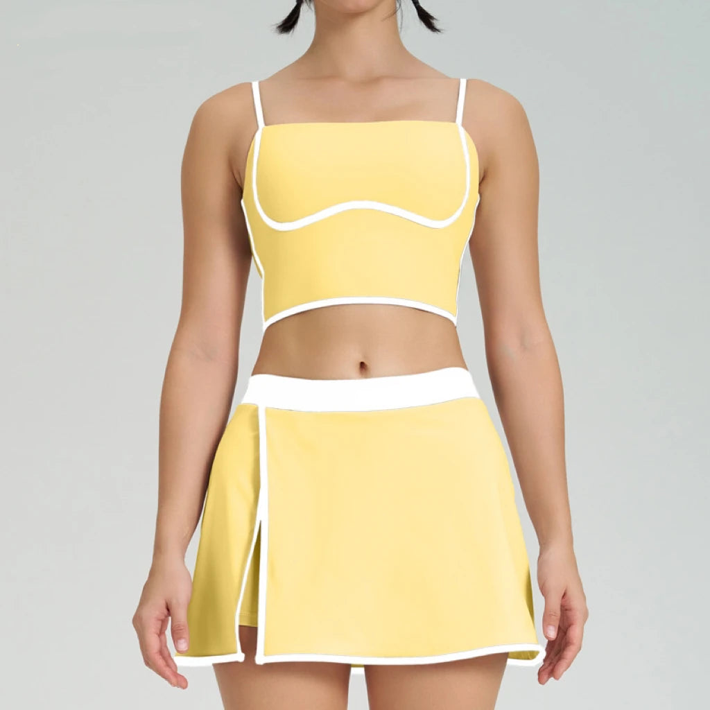 Women Gym Sports Sets Bra with Pad and Shorts Skirts Gym Biker Outdoor Training Good Elastic Athletic Yoga Vets Tights Suits