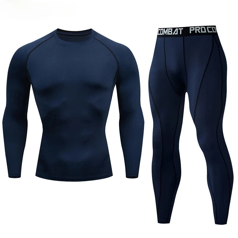 Men's compression sportswear GYM tight fitting sports suit exercise jogging MMA fitness sports suit