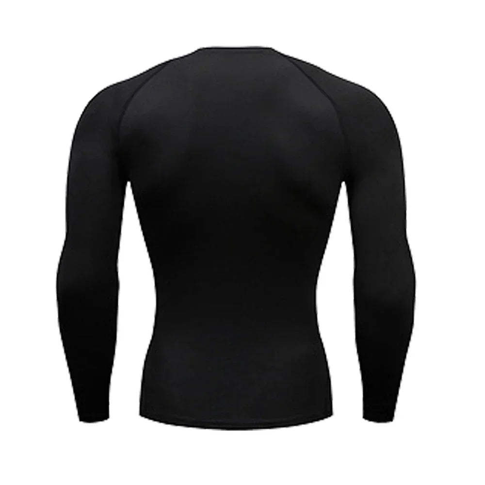 Men's Compression Shirt Men Rashgard Fitness Long Sleeve Running Shirt Man Gym Under T Shirt Football Jersey Sportswear Tights