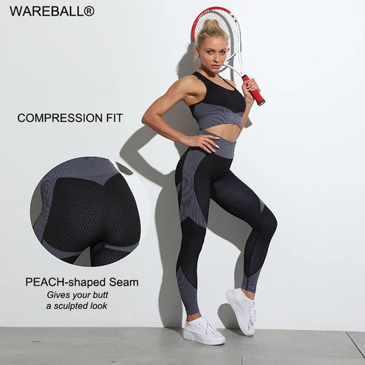 FASHION High Waist Leggings+Sport Bra Women Seamless Yoga Set Fitness Clothing Gym Suits Workout Clothes Woman Jogging Sportwear