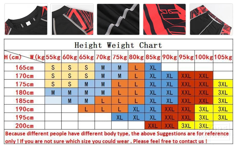 Men's Compression Sportswear Suits Gym Tights Training Clothes Workout Jogging Sports Set Running Rashguard Tracksuit For Men