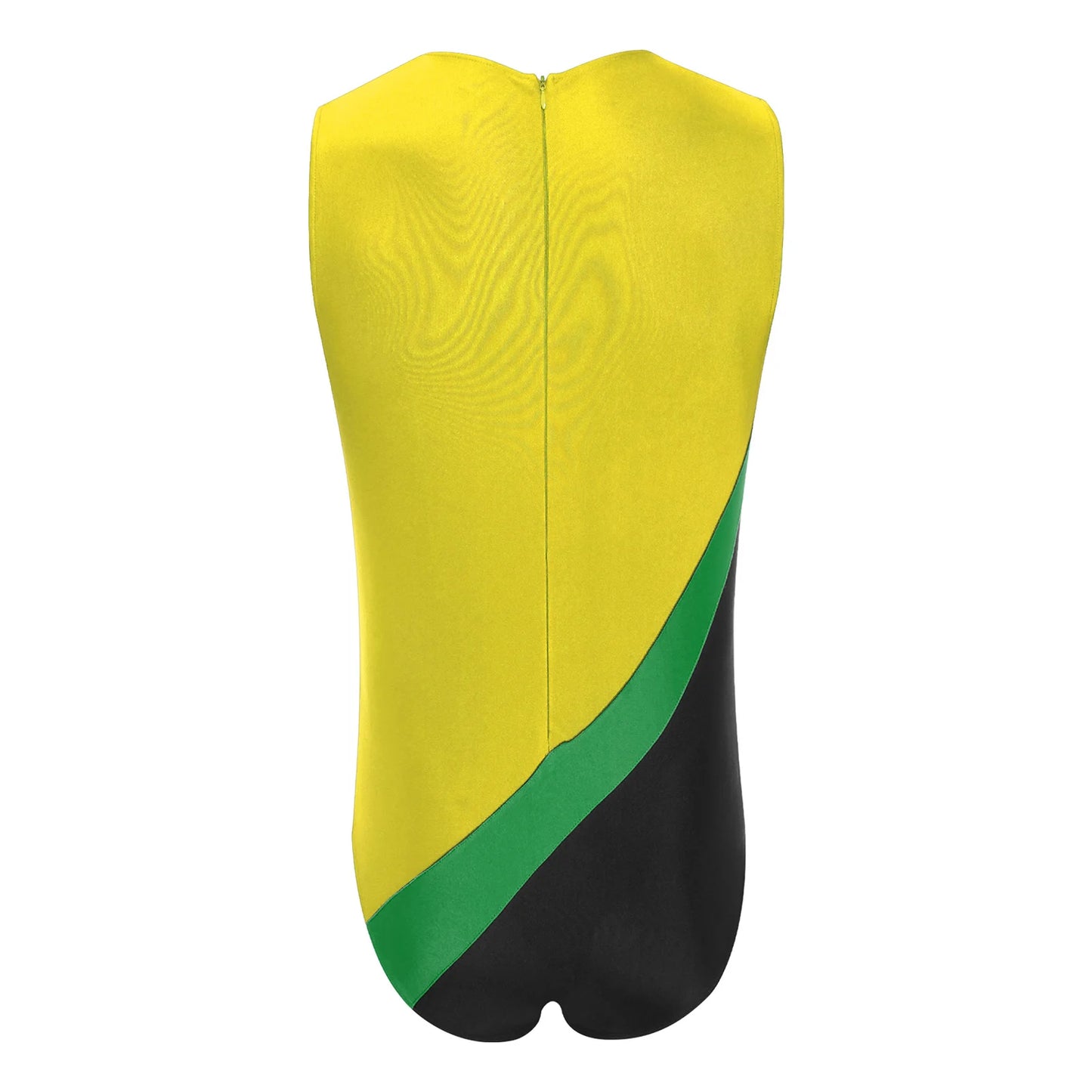 Gym Bodybuilding Leotard for Mens One-piece Swimsuit Sleeveless Zipper Color Block Sports Bodysuit Workout Athletic Costume