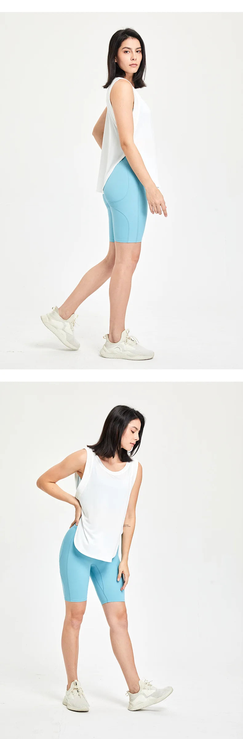 Loose Fit Sleeveless Gym Workout Shirt Women Quick Dry Yoga Running Top Female Long Modal Trainning Camis Sports Active Clothing