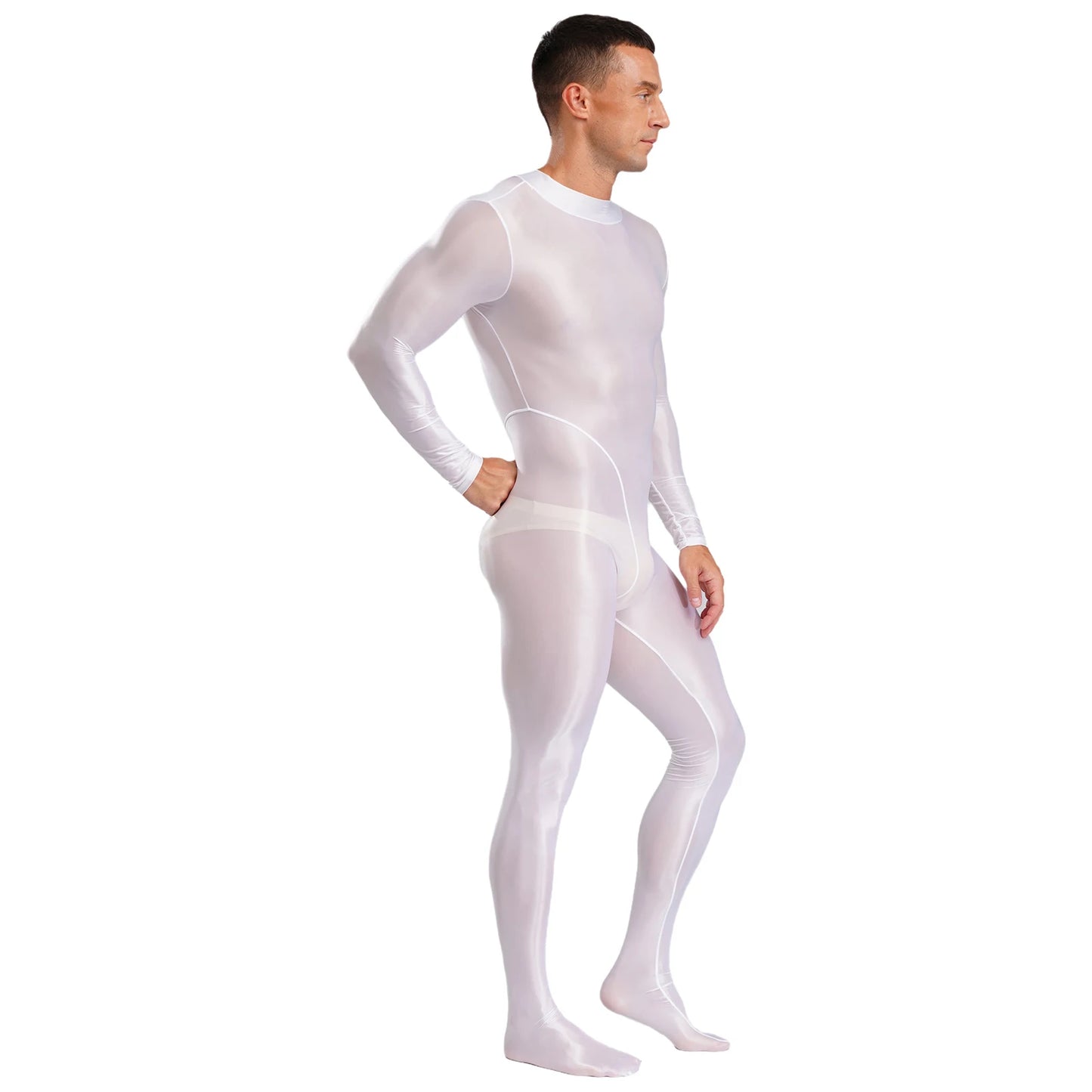 Gymnastics Wrestling Slim Fit Sport Jumpsuits Men Ling Sleeve Footed Body Legging Breathable Workout Gym Costumes Accessory